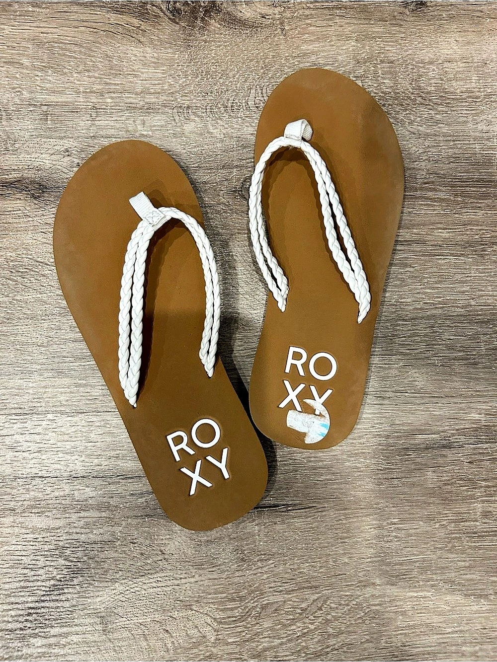 Roxy Feel Breezie Sandal Floral Flip Flop Sandals Brown & White Womens 6